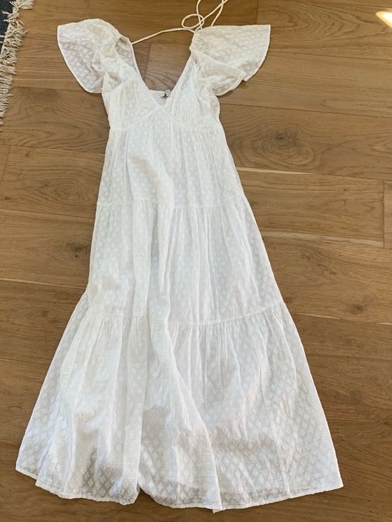 Madewell Dresses & Skirts - Madewell White Tie Back Flutter Sleeve Midi Sundress XXS 00